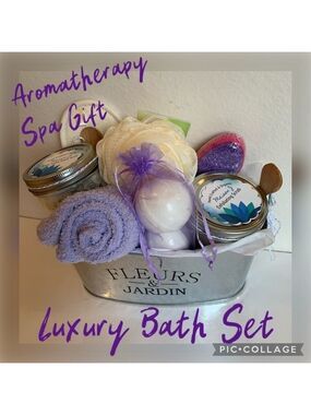Aromatherapy Spa Luxury Bath gift set self care handcrafted organic bath body